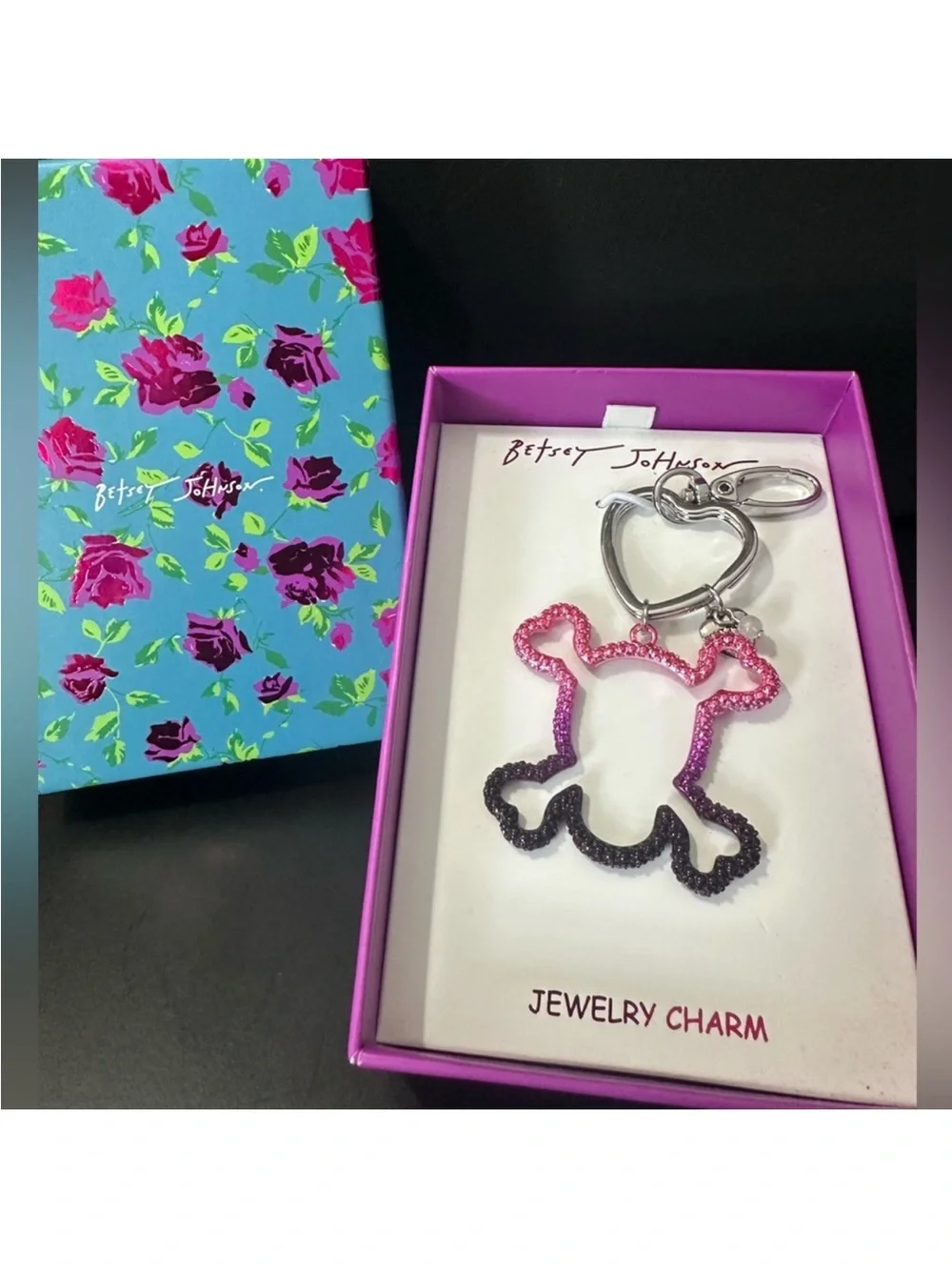 🆕Betsey Johnson Skull Jewelry Charm/Keychain